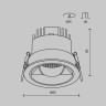 Встраиваемый светильник MAYTONI PARETE DL100-12W2,7-3-4K-RD-W
